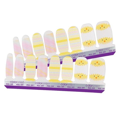 Hot Chick - Color Street Nail Strips (Easter 2019), Multicolored Pastel Designs and Easter Chicks (FDS515)
