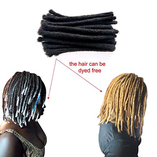 Human Hair Dreadlocks Extension Handmade Locs Large Size(diameter 0.8cm) 10inch 60 Strands/pack Natural Black #1B