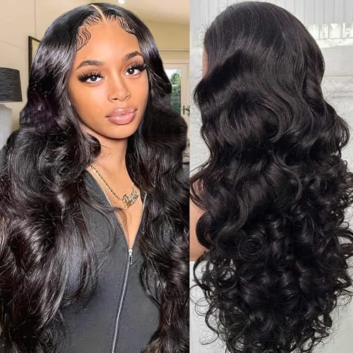 32 Inch Glueless Wigs Human Hair Pre Plucked Pre Cut 180% Density 5x5 HD Lace Closure Wigs Human Hair Body Wave Lace Front Glueless Wear and Go Human Hair Wigs for Women