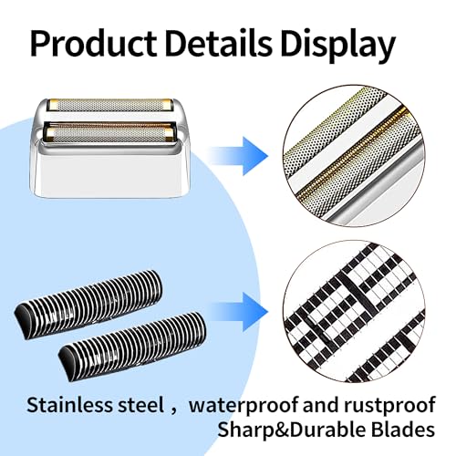 1 pack Professional Replacement Foil and Cutters for BaBylissPRO Barberology Double Foil Shaver, Compatible with BaBylissPRO Barberology FXFS2 Shaver£¬Silver