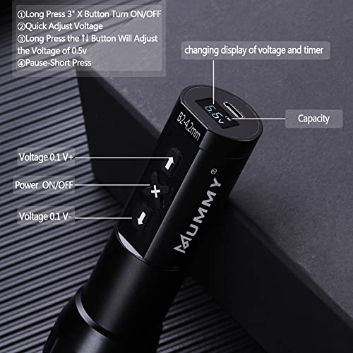 Mummy Tattoo Machine - Cordless Rotary Pen for Artists | 6H Battery,4.2mm Stroke Length,Quiet & Lightweight