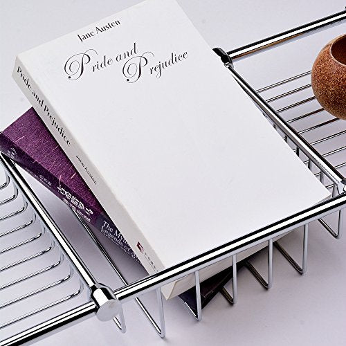 Brass Over Bathtub Racks Expandable Bath Caddy for The Elegant Tub Chrome Polished