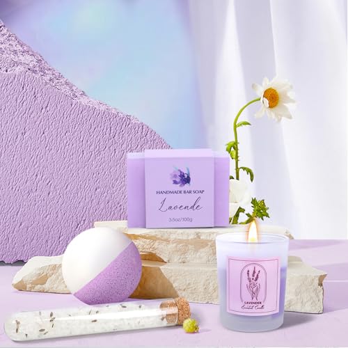 Spa Gift Baskets for Women, Birthday Gifts for Women, Lavender Gifts Set, Relaxing Spa Gift Box, Bath and Body Gift Set for Her Mom Wife Sister, Friends, Self Care Gifts for Woman Mother's Day Gifts