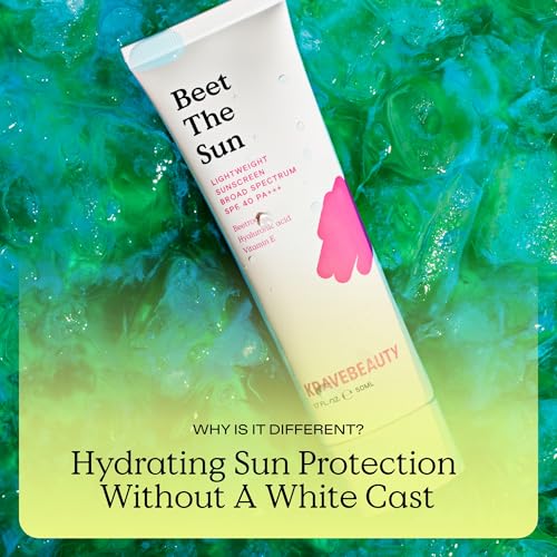 KraveBeauty Beet The Sun SPF 40 Duo ? Korean-Inspired Daily Broad Spectrum Sunscreen, Non-Greasy, No White Cast, Vegan & Cruelty-Free, 1.7 fl oz x2