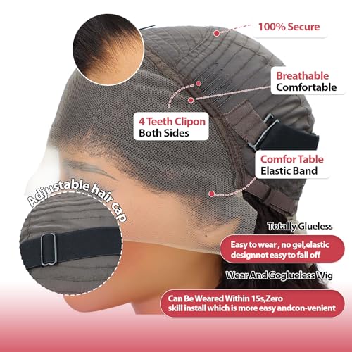 13x4 HD Lace Front Loose Wave Wig Human Hair 250% Density 15A Wet and Wav Frontal Wigs Human Hair Pre Plucked with Baby Hair Bouncy Loose Curly Glueless Frontal Wigs Human Hair For Black Women 20Inch