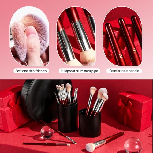 BS-MALL Makeup Brush Set Premium Synthetic Foundation Powder Concealers Eye shadows Blush Makeup Brushes with black case