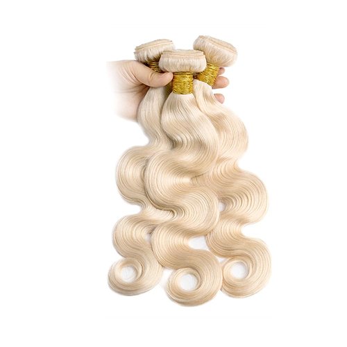 Vinmdonm Blonde Bundles Human Hair 613 Body Wave 3 Bundles 12 14 16 inch Unprocessed Brazilian Virgin Hair Ash Blonde Body Wave Bundle 150g