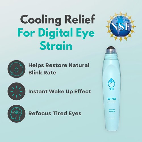 TearRestore WINQ Eyelid Serum for Tired Eyes | Redness Relief & Instant Eye Brightening with Caffeine & Niacinamide | Hydrating Under Eye Roller for Puffiness, Dryness & Fatigue | 10mL