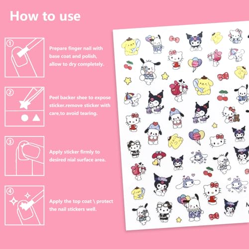 141 PCS Cute Kawaii Y2K Nail Art Stickers - Slime & 3D Nail Charms, Flatback Resin Charms