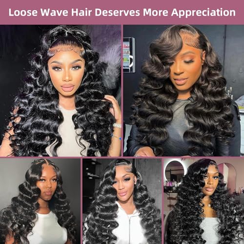 6x5 Wear And Go Glueless Wigs Human Hair 220% Density Lace Front Wigs Human Hair Loose Deep Wave Wigs Pre Cut Lace 12a Real Pre Bleached New Body Wave Wig (20inch, 5X6 Loose Curly Wig)