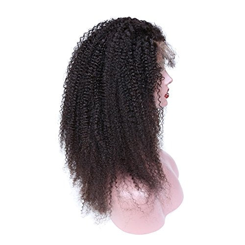 zigzag hair Afro Curly 13x6 Lace Front Wigs for Black Women Brazilian Pre Plucked Deep Part Lace Front Human Hair Wig 150% Density With Baby Hair (14inch, 150% Density)