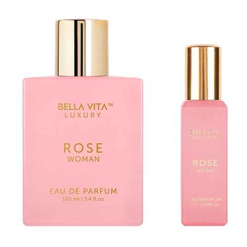 BellaVita Luxury ROSE Eau De Parfum for Women Combo | Sweet Floral & Oriental Womens Perfume with Amber Vanilla, Black Currant, Rose & Jasmine | Long-Lasting Rose Perfume Oil