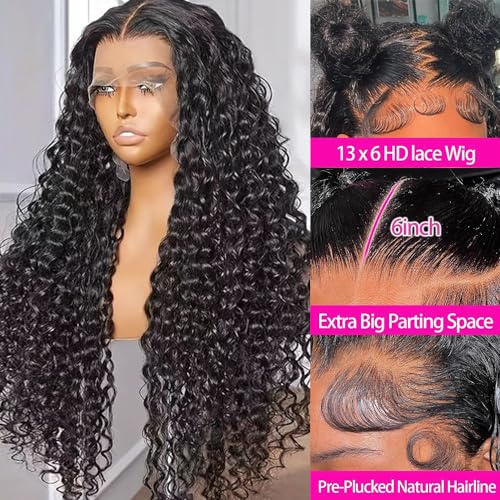 32 Inch Human Hair Wigs Lace Front Wigs Human Hair Pre Plucked Loose Deep Wave Lace Front Wigs Human Hair with Baby Hairline