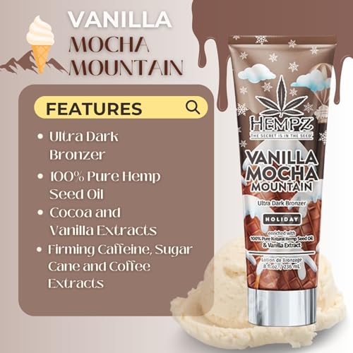 Hempz Vanilla Mocha Mountain Ultra Dark Bronzer 8.5oz Holiday Limited edition
