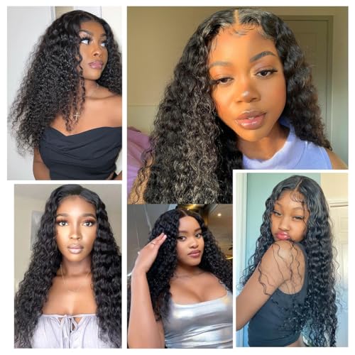 Pre Plucked Glueless Wigs Human Hair Precut Lace Curly Wigs for Black Women 5x5 HD Lace Closure Deep Wave Wig