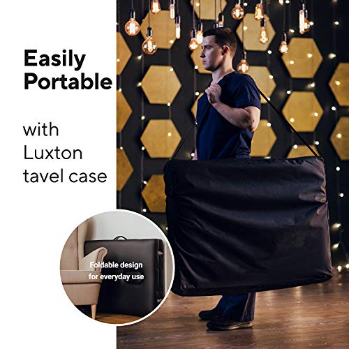 Luxton Home Memory Foam Massage Table Premium Portable Foldable Massage Bed Height Adjustable 72 Inches Long 27 Inches Wide Home Salon Spa Bed Tattoo Table with Accessories & Carrying Case Easy Set Up