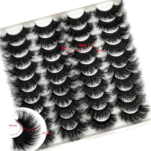 Mink Lashes Fluffy Wispy 20mm 3D Volume Full Dramatic Faux Mink D Curl Long Strip Lashes Pack 25 mm Big Cat Eye False Eyelashes
