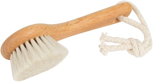 SHASH Since 1869 Hand Made in Germany - Sustainable Exfoliating Face Brush, Scrub Cleansing Brush, Exfoliates Skin to Help Reduce Flaking, Supports Glowing Complexion (Medium Horse Hair Bristle)