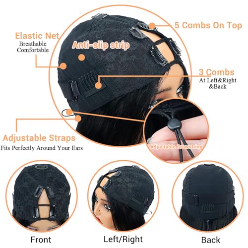 V Part Wigs Human Hair Body Wave Upgrade Glueless Human Hair 20 Inch V-Part Clip in Wigs No Leave Out, No Glue, No Sew-in, Beginner Friendly