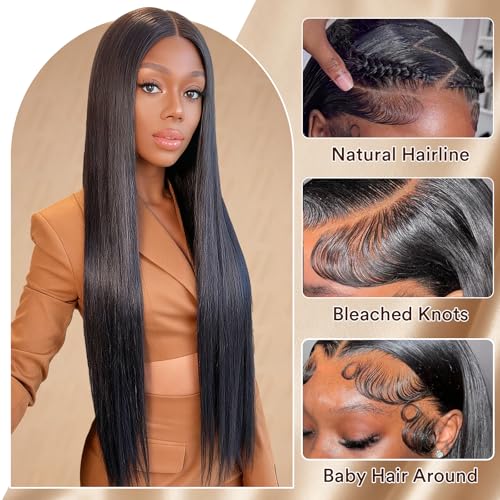 13x6 HD Lace Front Wigs Straight Human Hair Wigs 230% Density Straight Lace Front Wigs Human Hair with Baby Hair Brazilian Virgin Human Hair Wigs for Women 20 Inch