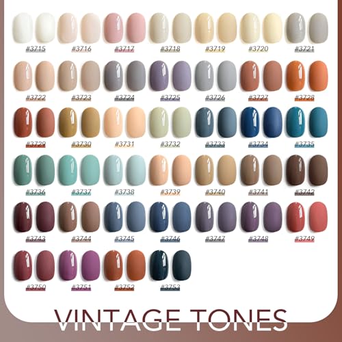 GAOY 42 Pcs Gel Nail Polish Kit, Nude Neutral Blue Burgundy Colors All Seasons Gel Nail Polish Set with Glossy & Matte Top Coat and Base Coat for Salon and DIY Manicure at Home