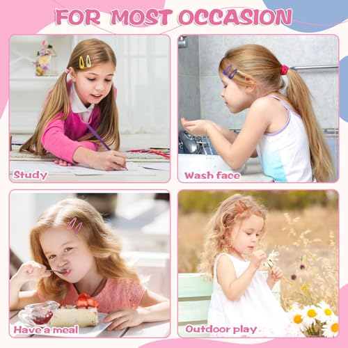 obeoby 120 Pcs 40 Colors Metal Small Snap Hair Clips, 1.2 Inch Mini Hair Barrettes Hair Accessories for Baby Girls Toddlers Women