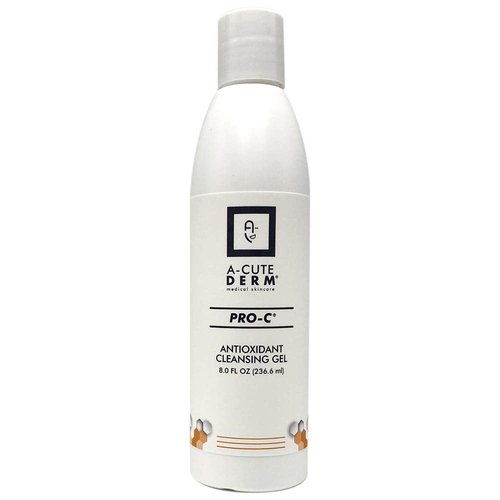A-Cute Derm Pro-C Antioxidant Cleansing Gel – Hydrating Daily Face Wash with Vitamin C & Green Tea Extract – Refreshing Cleanser for All Skin Types – 8 oz