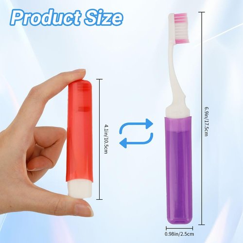 24PCS Travel Toothbrush Travel Toothbrush Set Portable Travels Size Toothbrushes Mini Toothbrushes Folding Traveling Tooth Brush with Case Individually Wrapped Small Tooth Brush for Home Camping