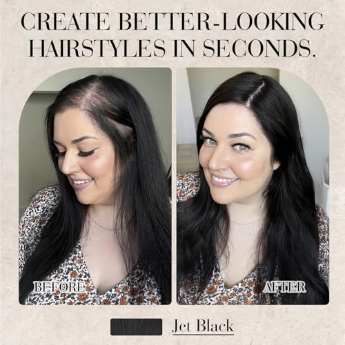 S-noilite Hair Toppers for Women Real Human Hair, 100% Human Hair Toppers for Thin Hair,3.5"*4.7" Handmade Nature-mimicking Scalp Base 10¡± Jet Black