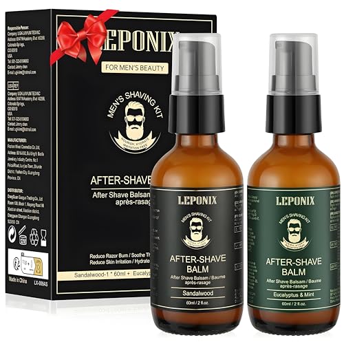 After Shave Balm for Men, Luxury After Shave Lotion for Mens Skin Care with Eucalyptus & Mint/Sandalwood - Cooling, Hydrating and Razor Bump Relief, Post Shave Balm Perfection for Soothe Skin