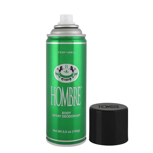 Hombre Green Deodorant Fresh Body Spray for Men 5.5Oz -156g (3 Pack)