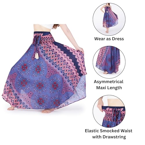 Lannaclothesdesign Women's Long Maxi Skirt Bohemian Gypsy Hippie Style Clothing Boho Skirts