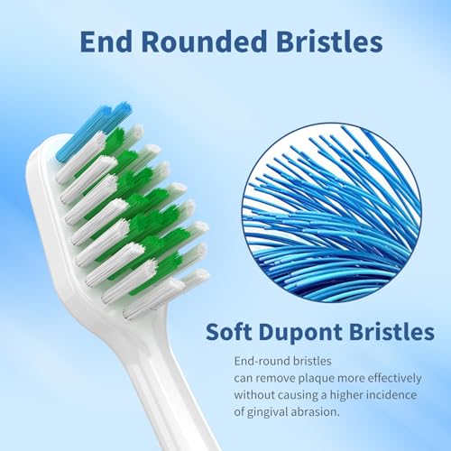 Replacement Brush Heads for AquaSonic Duo Series & Home Dental Center Sonic Electric Toothbrush, 10 Count with Travel Covers, Black and White