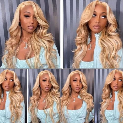 34 34 34 Inch P27/613 Bundle 613 Body Wave Human Hair Bundles Two Tone Highlight Blonde Body Wave Bundles Human Hair Honey Blonde Bundle