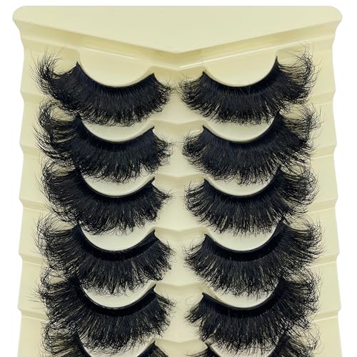 Mink Lashes Fluffy 20MM Dramatic Thick Volume Cat Eyelashes 25MM 3D Faux Mink 8D Lashes Strips Pack YH-108