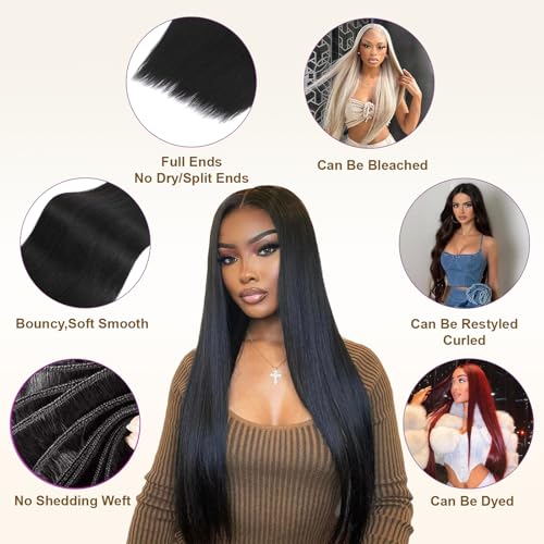 16A Raw Straight Bundles Human Hair 1 Bundle,28 Inch,Triple Lifespan,Burmese Virgin Remy Hair Extensions,No Tangle Shedding