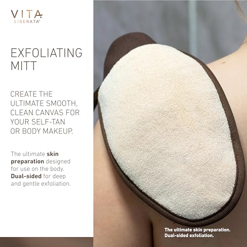 Vita Liberata Dual Sided Luxury Exfoliating Mitt - 2 in 1, Exfoliates for a Smooth and Even Skin Texture, Reusable & Easy to Wash, Vegan