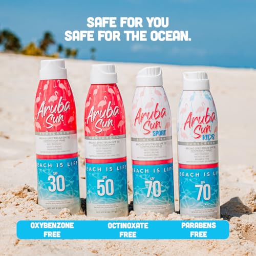 SPF 30 Sunscreen Spray 6oz - Reef Act Compliant no 67 Octinoxate & Oxybenzone Free - Sun Screen Broad Spectrum UVA/UVB - Sunscreen Waterproof and Non-Greasy