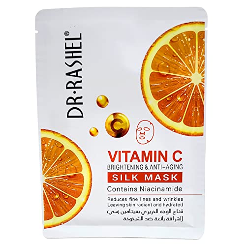 Dr Rashel Vitamin C Skin Care Series , Contains Hyaluronic Acid, Anti Aging and Collagen Essence ( Pack Of 5 Piece Set ) + 1 Pcs of Vitamin C Silk Mask