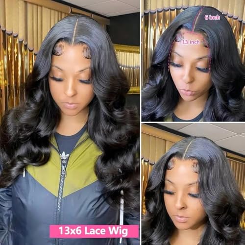 13x6 Lace Front Wigs Human Hair 200% Density Body Wave HD Lace Front Wigs Human Hair Pre Plucked Natural Color Glueless Wig 100% Virgin Lace Front Wigs for Women