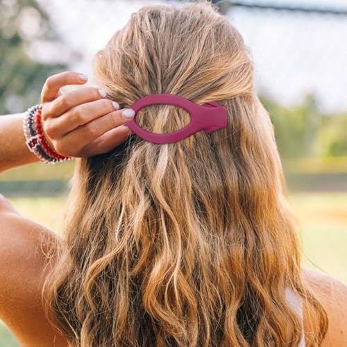 YONOY French Flat Hair Clips, 6 Pack, 2 Styles Concord Duck Bill Design for Thick Thin Hair, Strong Hold Large Curved Barrettes for Women Girls (Matte(Neutral colors))