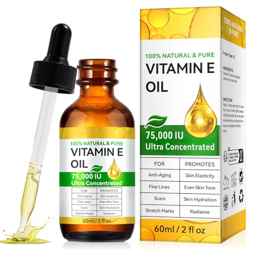 Vitamin E Oil, 75,000 IU Ultra Concentrated Pure Vitamin E Oil for Face