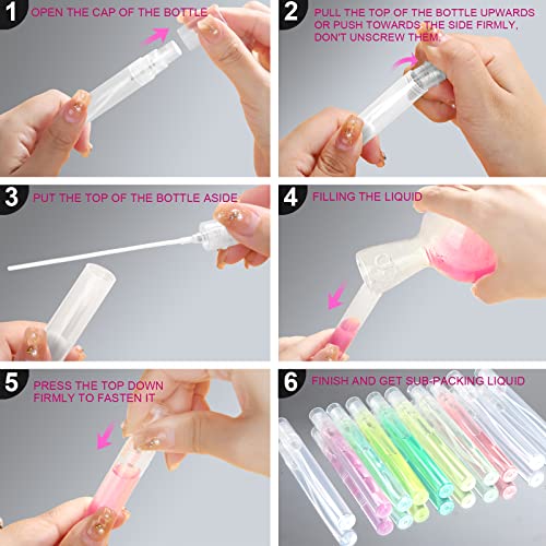 Teenitor Mini Spray Bottle, 20 Pack 10ml Perfume Bottle Empty, Plastic Refillable Perfume Bottles Atomizer, Sample Bottle Fine Mist Spray Bottles, Essential Oil Portable Bottle for Travel