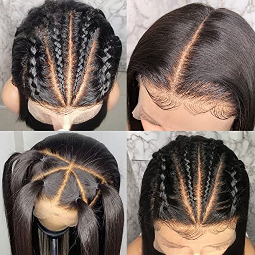 13x6 HD Lace Front Straight Human Hair Wigs for Woman Glueless 13x6 Lace Frontal Wigs Human Hair Pre Plcuked Straight Lace Frontal Wig Human Hair 13x6 Lace Front Wigs 34 Inch