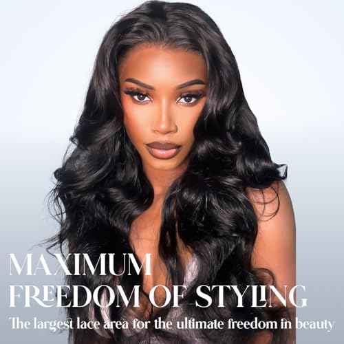 30 inch Body Wave Lace Front Wigs Human Hair 200% Density Pull Go 13x6 HD Transparent Glueless Human Hair Wig for Women Pre Plucked Pre Cut Bleached Knots with Baby Hair