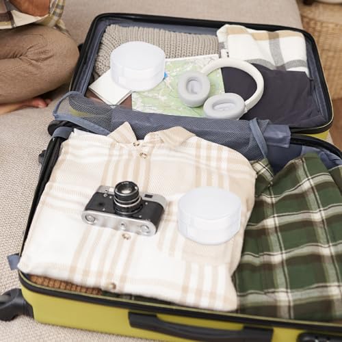 4Pcs Plastic Cotton Square Holder Cosmetic Cotton Pad Holder with Hanging Loop Portable Travel and Sealed Suitable for Makeup Remover Cottons Balls, White