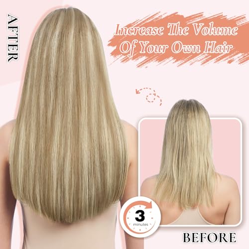 Clip In Hair Extensions Real Human Hair #18p613 Ash Blonde Mix Bleach Blonde Highlights Remy Hair Extensions Clip In 16 Inch 5 Pcs 80 G