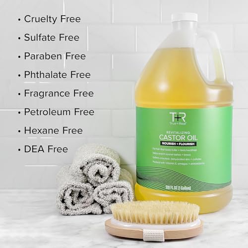 True+Real 100% Pure Castor Oil ? Cold-pressed, Hexane Free, Unrefined, Premium USP Castor Oil, 1 Gallon