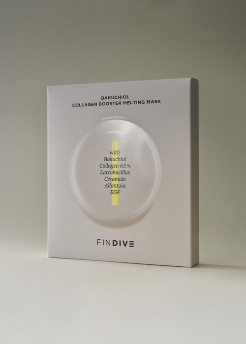 FINDIVE OFFICIAL Bakuchiol Collagen Booster Melting Mask, Bakuchiol, Plan-Based Retinal Alternative, Collagen 63%, Lactobacillus, Ceramide, Allantoin, Korean Skincare 1.05fl.oz x 5 Sheets