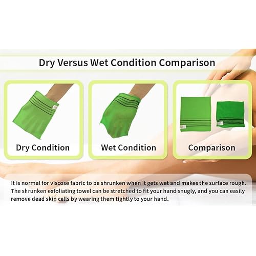 8 pcs Asian Exfoliating Bath Washcloth - Red & Green